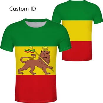 2023 Poletje Prevelik Etiopiji T-shirt Tiskanje Fotografij Oblačila Etiopiji Lev Juda Zastavo Dekoracijo T-shirt DIY Brezplačno Ime po Meri Num
