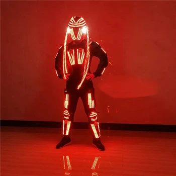 LED Svetlobna Raste Robot, ki bo Ustrezala LED RGB Luči Utripajoče Plesalka Kostume DS Stranka Uspešnosti Elektronski Glasbeni Festival kostum