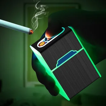 Novo 2 V 1 Svetlobna Cigaret Primeru 20pcs USB za Polnjenje Cigaretni Vžigalnik Windproof in Dropproof Cigaret Primeru Darilo