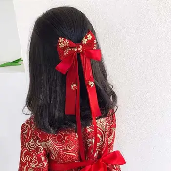 Bowknot Pokrivala Rese Barrettes Headdress Lase Vrv Otroci Kitajski Sponke Za Lase Lok Lase Hoop Kitajsko Novo Leto Lasnice