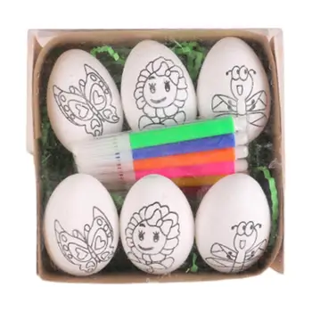 Velikonočno Jajce Obrti Kit 6pcs pisanica Dekoracijo za Vgradnjo DIY pisanica Dye Okrasitev Kit Darilo, S 6 Oznake pisanica Dye