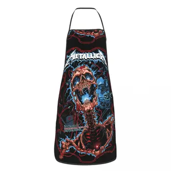 Metallicas Rock Glasbe Težkih Kovin Lobanje Predpasnik Ženske, Moške Spolne Hlače Z Oprsnikom Kuhanje Kuhinja Tablier Kuhinje Kuhar Vrtnarjenje