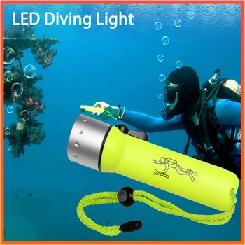 Potapljaška Svetilka Super Svetla 2000LM V5 Nepremočljiva Podvodne Bliskavice Globoko Potapljanje, Snorkeling LED Potapljanje razsvetljavo