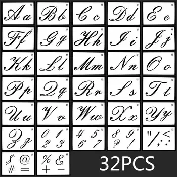 Dropship 32pcs/set Črko, Številko, Simbol Layering Matrice Predlogo Slikarstvo Scrapbooking Album Dekor DIY Okrasni Papir, Kartice