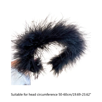 Temperament Hairband z Perja Dekor Široko Strani Pisane Dezintegratorjev Obliko Glavo za Dekleta Festival svate R7RF