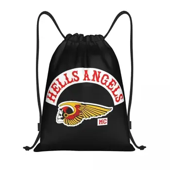 Hells Angels Svetu Logotip Vrvico Za Zavezovanje Vreče Ženske Moški Prenosni Športne Telovadnice Sackpack Nakupovanje Shranjevanje Nahrbtniki