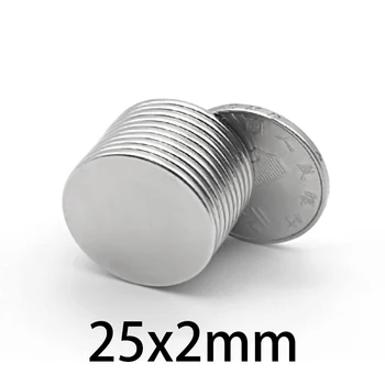 25x2 Krog Močan Magnetni 25mmx2mm Stalno NdFeB Močnih Magnetov 25*2 mm Stanja Neodymium Magnetom 25x2mm
