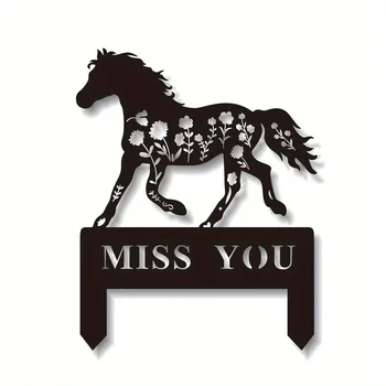 Konj Memorial Vložek Kovinski Znak Znak Z Vložkom Konja Ljubimec Dar Sočutja Znak Spomina Vložek Ranch Dekor Znak Hude Označevalcev