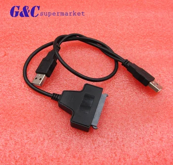 Vroče USB 2.0 SATA 15+7 Pin Podatki &Napajalni Kabel USB Adapter za 2.5-palčni HDD SSD diy elektronika