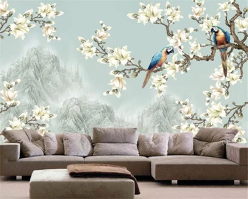 Beibehang 3D Ozadje Sodobne Preprost Cvet Ptica v Ozadju stene Dnevna Soba, Spalnica TV Ozadju Zidana tapete za stene, 3 d