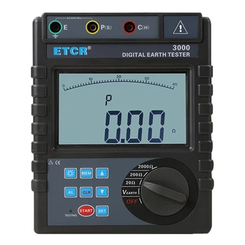 Električna odpornost tester ETCR3000B digitalna dvojna objemka odpornost meter tal upornost tester