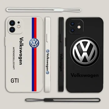 Luksuzni Športni Avtomobil v-volkswagen Logotip Primeru Telefon Za Xiaomi Redmi Opomba 12 11T 10S 9 Pro Plus 10C K40 K50 K60 4G 5G Z Roko