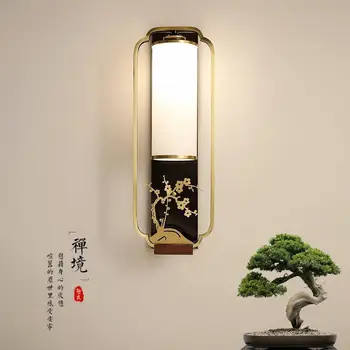 Novi Kitajski Slog Baker Stenske Svetilke Slive Cvetovi Orhideje Bambusa in Chrysanthemum Steno dnevne Sobe Žarnice Sodobne Zen