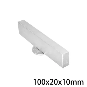 1/2/3PCS 100x20x10 Blok Močan Magnet Najdaljši Stanja Neodymium Magnetom 100x20x10mm Močno Stalno NdFeB Magnetov 100*20*10 mm