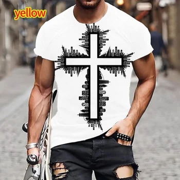 2023 Nova Moda Christian Jezus Križ 3d Tiskanje Unisex Priložnostne T-shirt Vrhovi