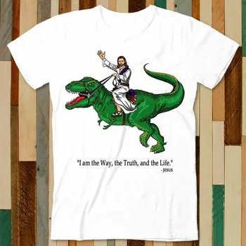 Jezus Jahanje Trex Dinozaver Smešno Citira Sveto Pismo T Shirt Odraslih