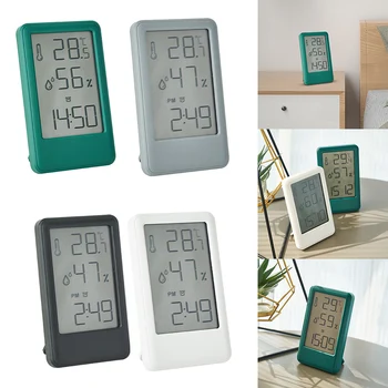 Digitalni Termometer Merilnik Vlažnosti Higrometer Čas Koledarski Prikaz Budilka Z LCD Zaslonom Gospodinjski Tablet Dekor 11.7x7cm