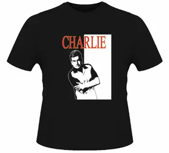 Charlie Harper Sheen Komedija Dva In Pol Moški Majica S Kratkimi Rokavi