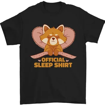Rdeča Panda Bear Smešno Spanja Spanje T-Shirt 100% Bombaž