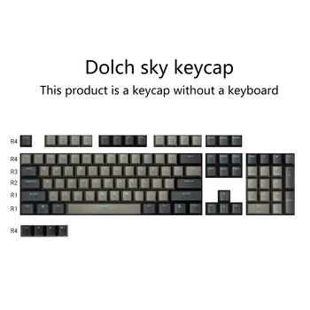 87 104 108 Dolch za nebo Keycaps PBT Češnja Keycap Za MX Mehanske Tipkovnice Keycap Black & Gray Double-Shot