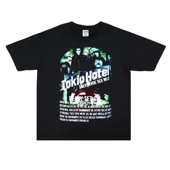 Y2k Japonski Ulične Tokio Hotel Natisniti Kratek Rokav T-majice Človek Svoboden Poletje Tshirts za Moške in Ženske 90. letih Vintage Oblačila