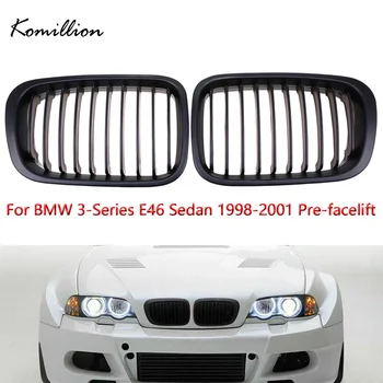 1Pair Za BMW 3-Series E46 Limuzina 1998 1999 2000 2001 Pre-facelift Avto Spredaj Ledvic Odbijača Žari Mat Črno Mrežico Avto-styling