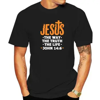 Jezus Je Pot, Resnica, Življenje Jn 14 6 Krščanskem Svetem Pismu Verz Camisas Hombre Top Majice Tees Nove, Ki Prihajajo Bombaž Tiskanje Cosie Odraslih