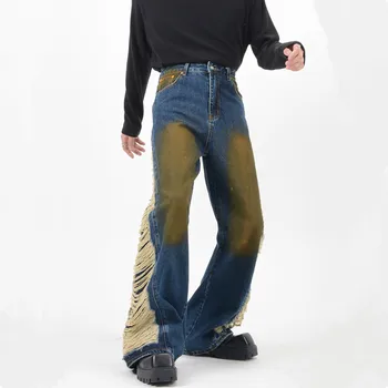 2023 Ropa Grunge Y2K Ulične Raztrgala Zložene Vrečasta Jeans Hlače Moški Oblačila Naravnost Svoboden Ženske Traper Hlače Pantalon Homme