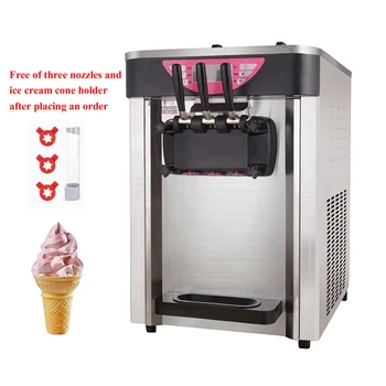 Komercialni Sladoled Pralni iz Nerjavečega Jekla Sladoled, ki Stroj Treh Okusih Soft Sladoled Maker 2000W