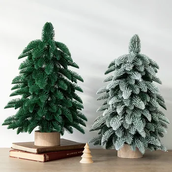 2023 Novo Božično Drevo 55 cm Simulirani Nobel Bor Pe Listov Mini Zgrinjati Božična Drevesa Okraski za Dom Sneg Drevo Otroci Božič Darilo
