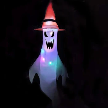 Halloween Duha Windsock LED Luči Visi Sablastan Ghost Zastavo Notranja Zunanja Rekviziti Okraski Veter Darkice Dobave
