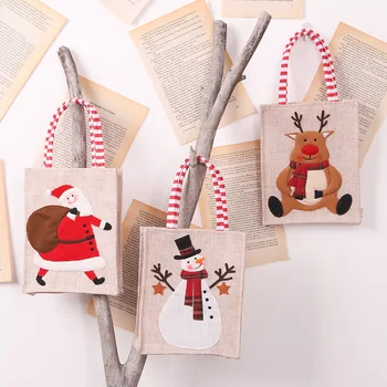 Božič Perilo, Vezenine Tote Vrečko Božič Otrok Darilo Vrečko Santa Claus Snežaka Elk Candy Bag Vesel Christma Dekor Vrečko za Shranjevanje