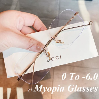 Visoka Kakovost Kratkovidnost Očala Unisex Square Brez Okvirjev Kratkovidno Očala Proti Modra Svetloba, Ki Je Končal Optičnih Očal Dioptrije