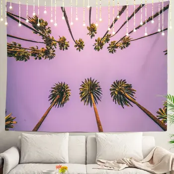 Palme Tapiserija,Los Angeles, California Plaži Ob Sončnem Zahodu Steni Visi Tapiserija, Psihedelični Dekoracija Spalnica, Dnevna Soba Domu