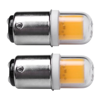 2X BA15D LED Žarnica 3W 110V 220V AC Non-Zatemnitev 300 Lumnov COB 1511 LED Sijalka Bela Toplo Bela (Warm White)