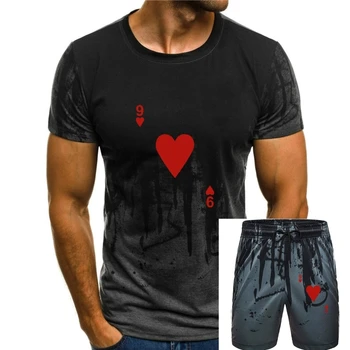Srce Tshirt Blackjack, Poker Kartic 21 9 Tee Srajco Po Meri Top Majice Majica Za Moške Grafični Bombaž Tiskanje Tshirts