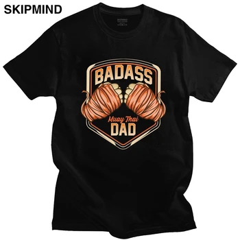 Badass Muay Thai Oče T-Shirt za Moške Bombaž Mešanih borilnih veščin Wai Kru Tee Krog Vratu Kratek Rokav Grafični Tshirt Oblačila Darilo
