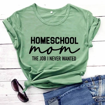 homeschool mama nov prihod 2020 100%bombaž smešno t shirt homeschool karanteno majica Socialne Oddaljujejo Majica Mama Življenje Majice
