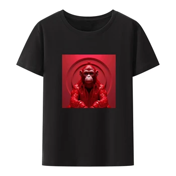 Moda Ape Bombažno majico Nosil Klobuk Camiseta Hombre Vrh Y2k Oblačila, majice The Weeknd Zevity Techweare Moški Tshirt O-vratu
