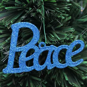 1PC Moda Pismo MIR Bleščice v prahu, Božični okraski X-mas Visi drevo ornament adornments za notranje stranke