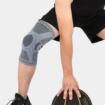 1Pc Silikonski Kneepads Stiskanje Kolena Naramnicami za Šport Anti Slip Kolena Podporo Dihanje za Vožnjo Košarka Nogomet