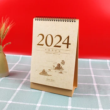 2024 Kitajsko Novo Leto Mizi Stoji Koledar Urnik Tabela Načrtovalec Papir Mizi Koledar